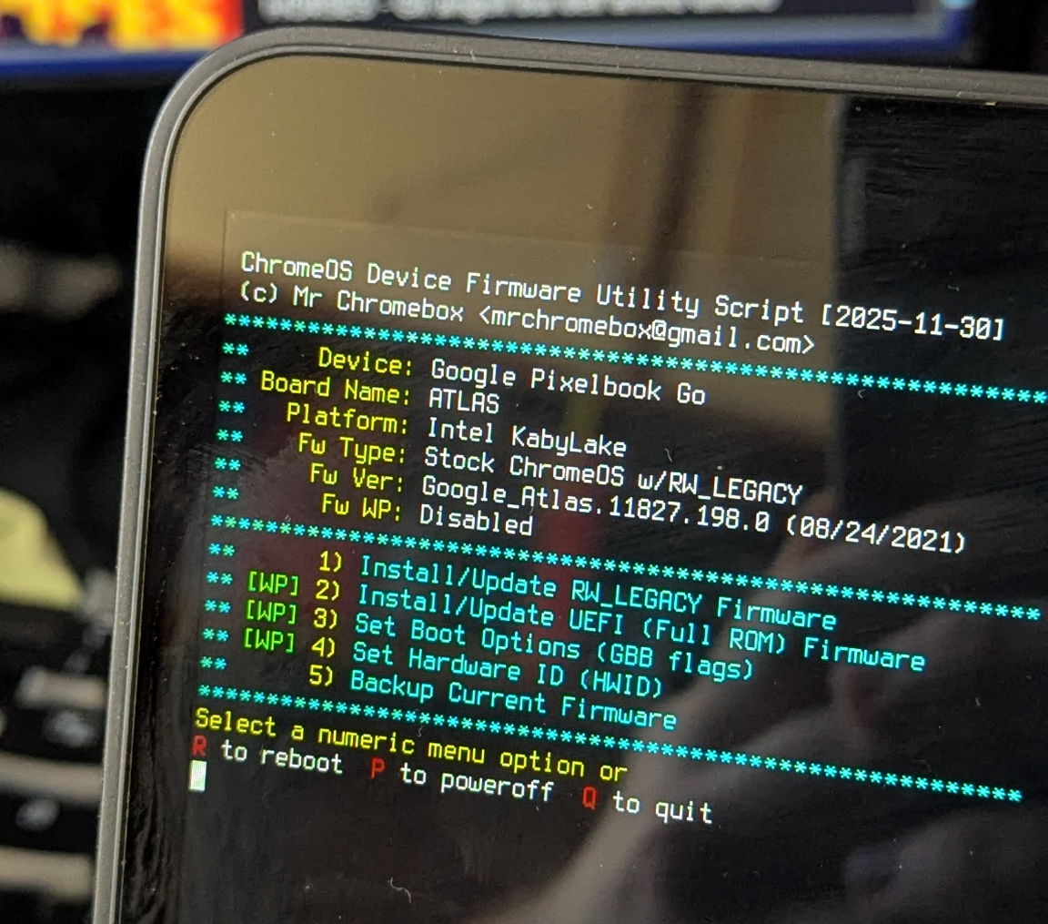 Firmware Utility Script interface
